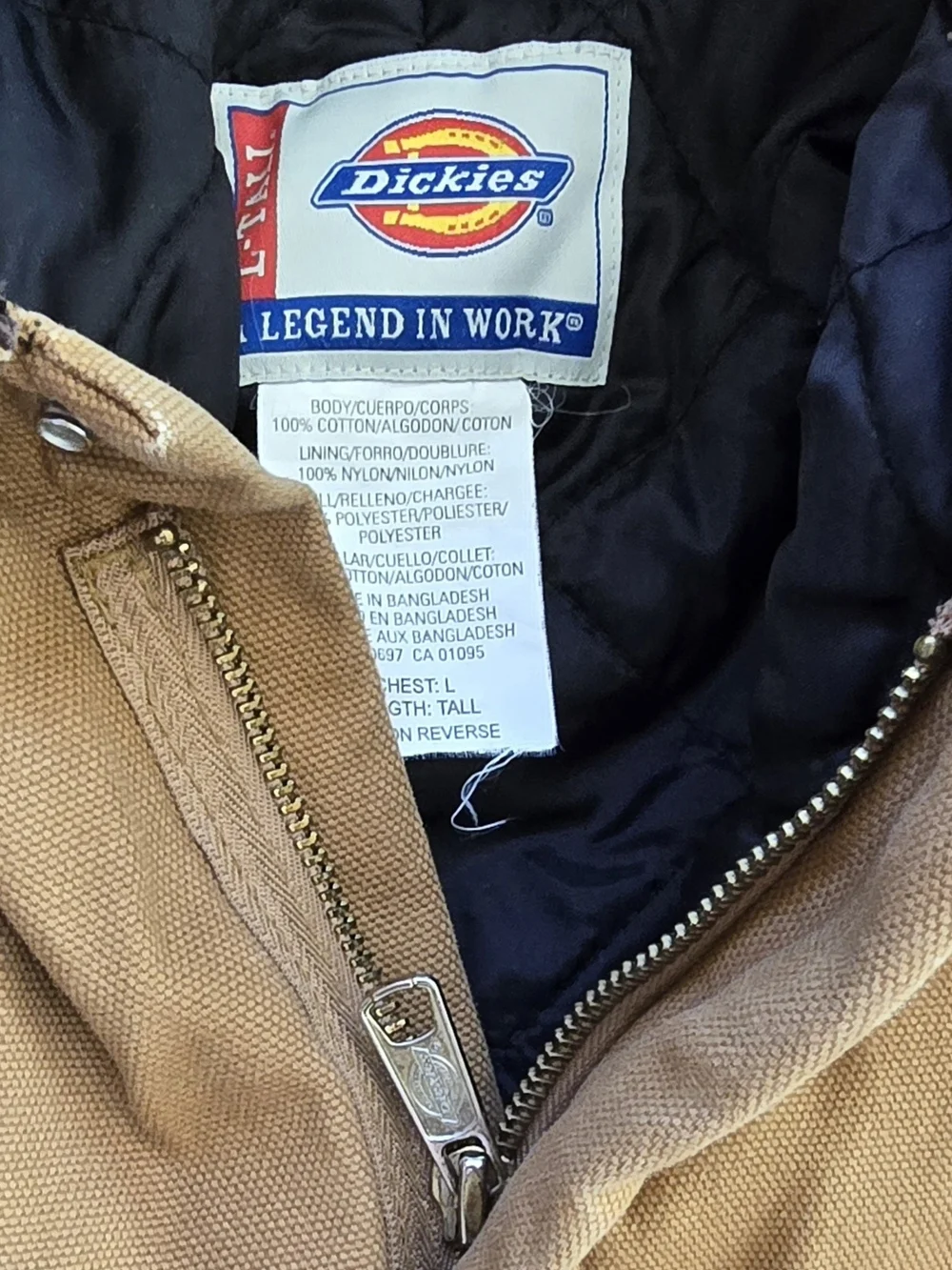 Vintage Y2K Dickies Insulated Coveralls Men's L Tall Brown Duck Workwear